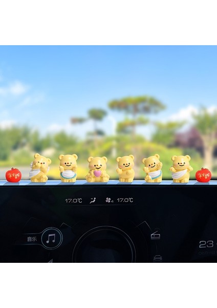 Ayı Araba Süsü, Araba Konsolu Ekran Dekorasyonu, Elektrikli Araç Masaüstü Süsü (Yurt Dışından)