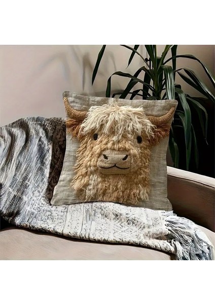Highland Yastık Kılıfı, Cilt Dostu Kısa Peluş, Sevimli Baskısı, Kanepe Oturma Odası Dekoratif Yastık Kılıfı, 2 Parçalı Set (Yurt Dışından) fiyatları