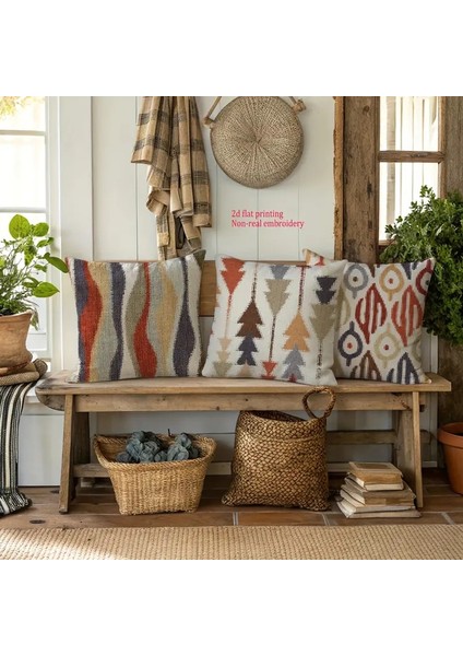 Geometrik Desen Baskılı Yastık Kılıfları, Ev Dekorasyonu Yastık Kılıfları, Yatak Sırt Dayanağı Kılıfları, 4 Parçalı Set (Yurt Dışından) indirimleri