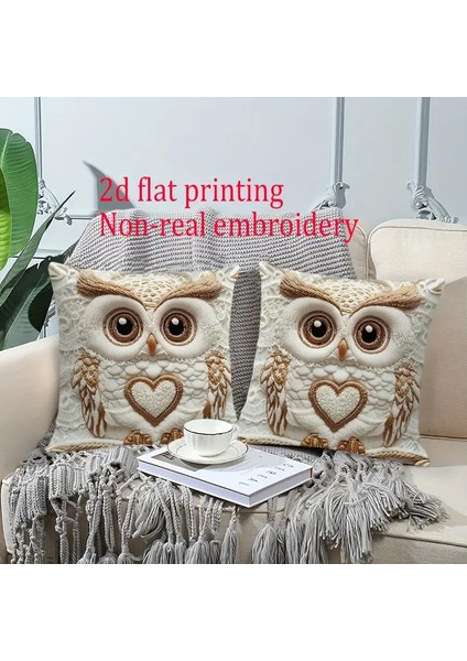 Beyaz Baykuş Yastık Kılıfı, Yumuşak Kısa Peluş, Tek Taraflı Baskı, Rahat Kanepe Yastık Seti (2 Parça) (Yurt Dışından) indirimleri