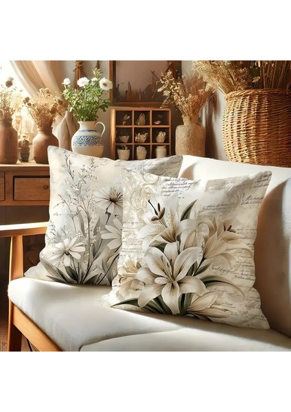 Retro Çiçek Desenli Kırlent Kılıfı, Oturma Odası Kanepe Kırlent Kılıfı, Dekoratif Kırlent, Yatak Odası Yastık Kılıfı (Iç Dolgusuz), 4 Parçalı Set (Yurt Dışından) fırsatları