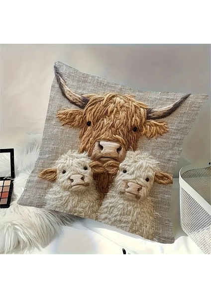 Sevimli Hayvan Serisi Kısa Peluş Buzağı ve Koyun Yastık Kılıfları, Oturma Odası Ev Dekorasyonu ve Yatak Başı Yastıkları Için Uygundur 2 Adet (Yurt Dışından) fiyatları