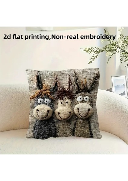 Sevimli Gülümseyen Eşek Yastık Kılıfı, Kanepe Minder Kılıfı, Yumuşak Kısa Peluş Yastık Kılıfı, Yatak Odası Başlığı Kılıfı, 2 Parçalı Set (Yurt Dışından) indirimleri