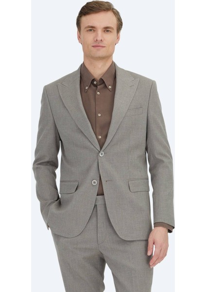 Açık Kahve Mikro Modern Fit Takım Elbise fiyatları