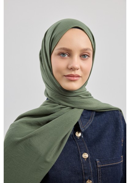 Organik Crash Şal Orman Yeşili fiyatları