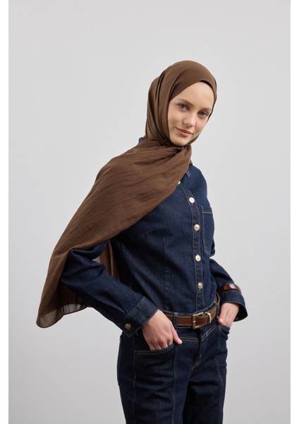 Organik Crash Şal Acı Kahve