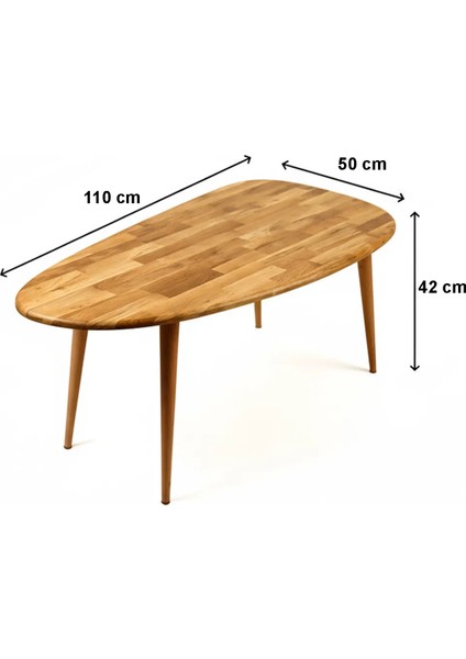 Premium Asimetrik Doğal Masif Ahşap Iskandinav Tarz Orta Sehpa