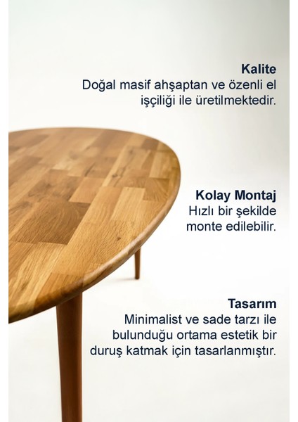 Premium Asimetrik Doğal Masif Ahşap Iskandinav Tarz Orta Sehpa