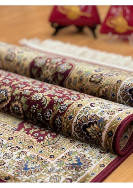 Mihrâb-I Gülzâr Motifli 60X125 cm Ipek Seccade Bordo fiyatları