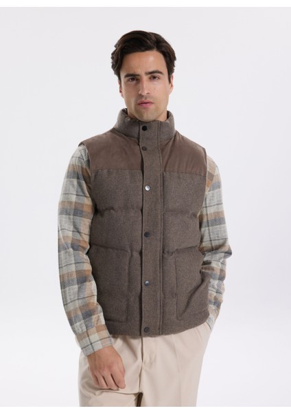 Kapitone Kahve Erkek Yelek F5WM-YLK 2336