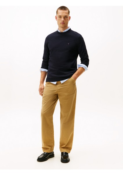 Bisiklet Yaka Mavi Erkek T-Shirt MW0MW42068DW5_MERCERIZED Jacquard L