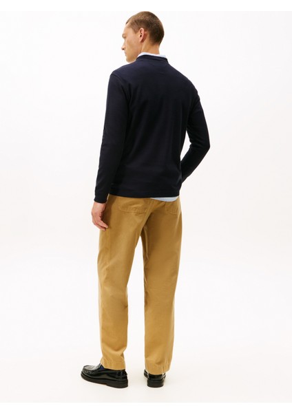 Bisiklet Yaka Mavi Erkek T-Shirt MW0MW42068DW5_MERCERIZED Jacquard L fırsatları