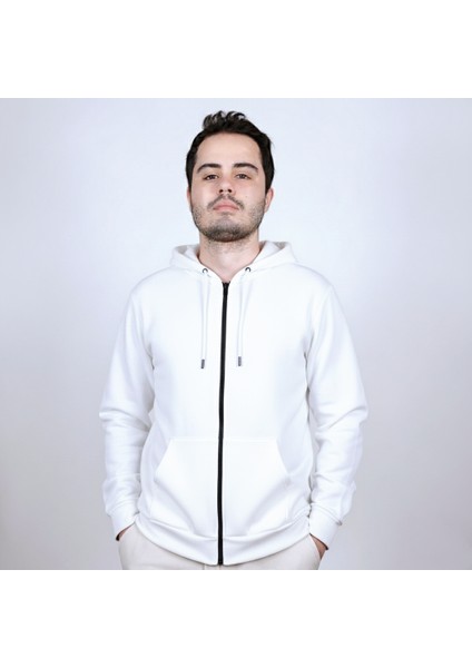 Kapüşonlu Sweatshirt Sade, Şık ve Konforlu, Tam Fermuarlı, Çift Cepli ! Her Tarza Uygun