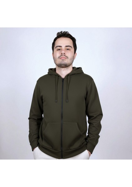 Kapüşonlu Sweatshirt Sade, Şık ve Konforlu, Tam Fermuarlı, Çift Cepli ! Her Tarza Uygun
