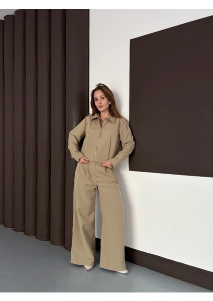 Trenç Takım Alt Üst Haki Ons