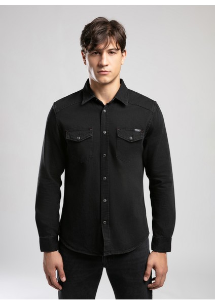 Slim Fit Siyah Erkek Denim Gömlek 261 Lcm 141001 Worner 2 Denım fiyatları