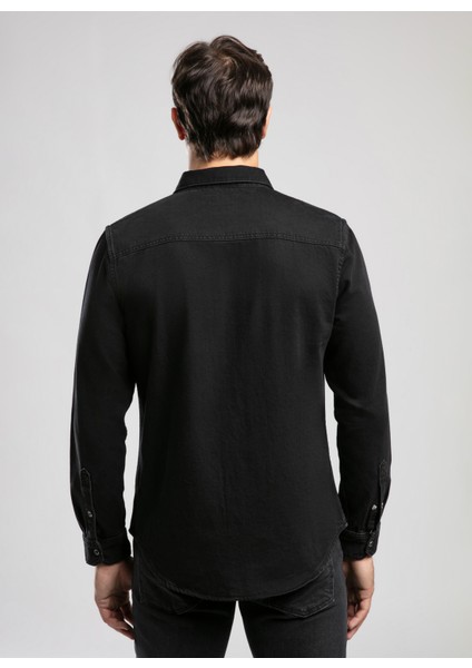 Slim Fit Siyah Erkek Denim Gömlek 261 Lcm 141001 Worner 2 Denım fırsatları