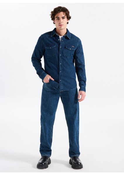 Slim Fit Mavi Erkek Denim Gömlek 261 Lcm 141003 Worner 4 Denım fiyatları