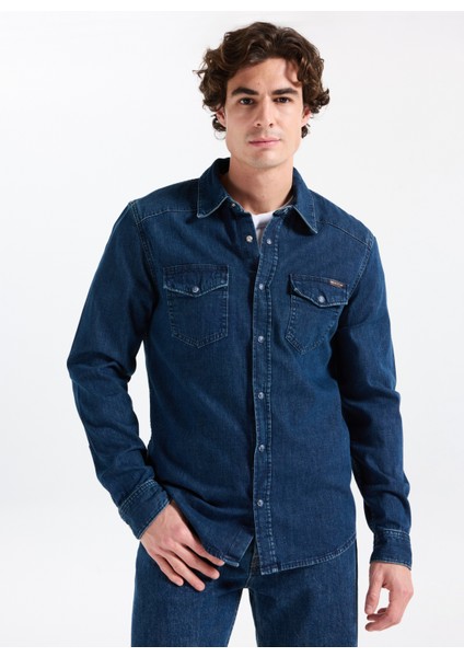 Slim Fit Mavi Erkek Denim Gömlek 261 Lcm 141003 Worner 4 Denım modelleri