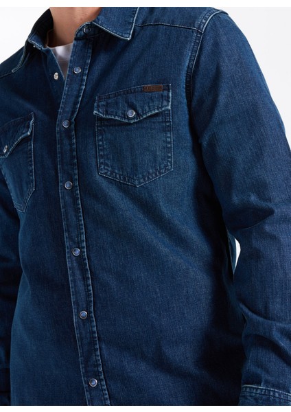 Slim Fit Mavi Erkek Denim Gömlek 261 Lcm 141003 Worner 4 Denım fırsatları