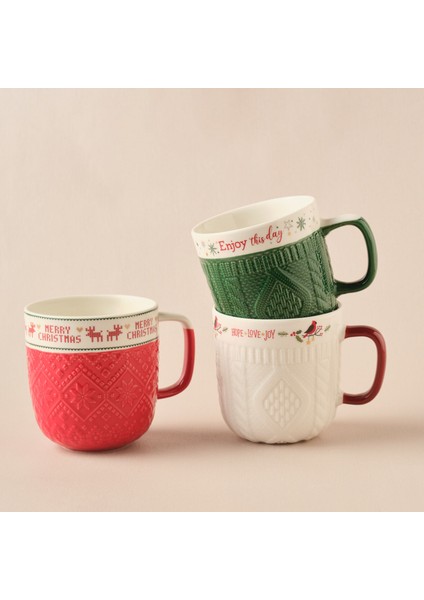 New Year Yılbaşı Hope And Joy 3 Kişilik Kupa Seti 340 ml