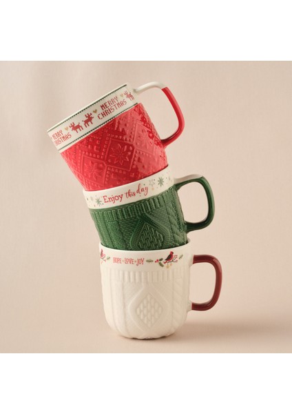 New Year Yılbaşı Hope And Joy 3 Kişilik Kupa Seti 340 ml fiyatları