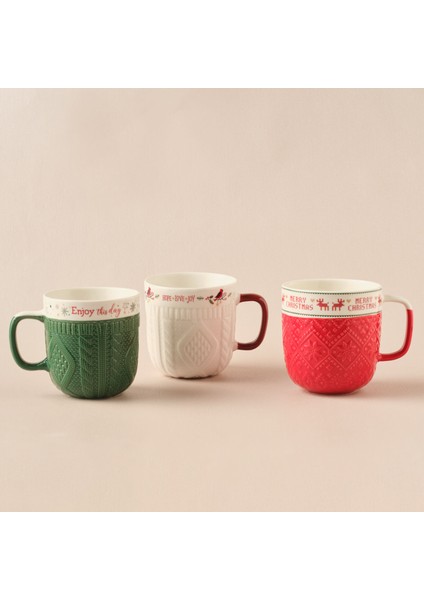 New Year Yılbaşı Hope And Joy 3 Kişilik Kupa Seti 340 ml modelleri