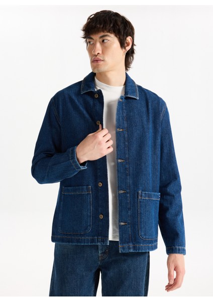 Lacivert Erkek Denim Ceket M5WM-CKT1701