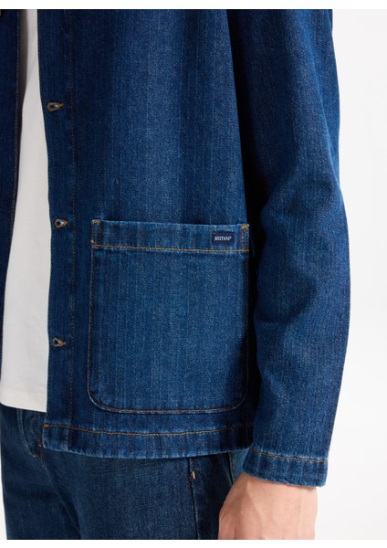 Lacivert Erkek Denim Ceket M5WM-CKT1701 indirimleri