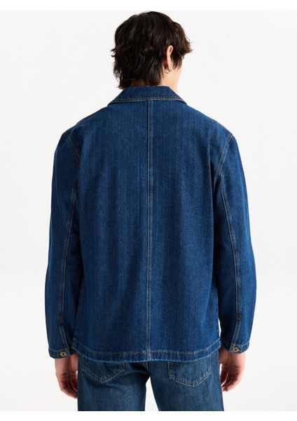 Lacivert Erkek Denim Ceket M5WM-CKT1701