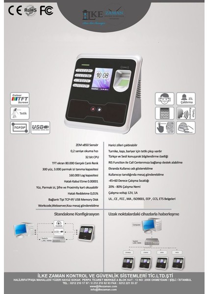Sc 300 Face Id Yüz Tanıma Parmak Izi Okuma Kart Okuma Full
