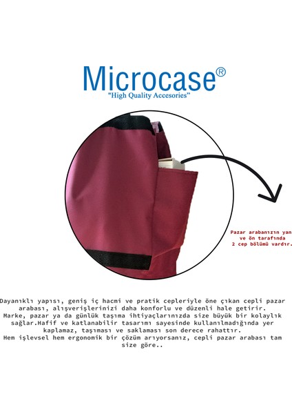 Tekerlekli Cepli Tasarım Katlanabilir Portatif Pazar Market Arabası Malzeme Çantası- AL4966 fiyatları