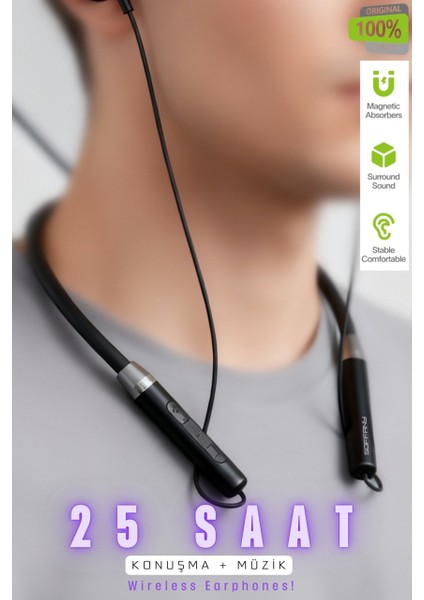 Soffany Ap-18 Magnet Serisi Boyun Askılı Bluetooth 5.3 Kulaklık Siyah fiyatları