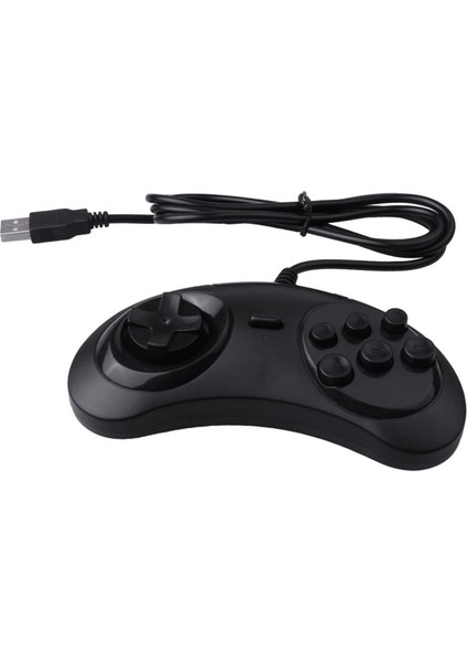 2x Gamepad Kablolu 6 Kezli USB Oyun Denetleyicisi Joypad Sega Genesis / Md Pc / 2 Y1301 / Mac Mega Drive Siyah Plastik (Yurt Dışından) fiyatları