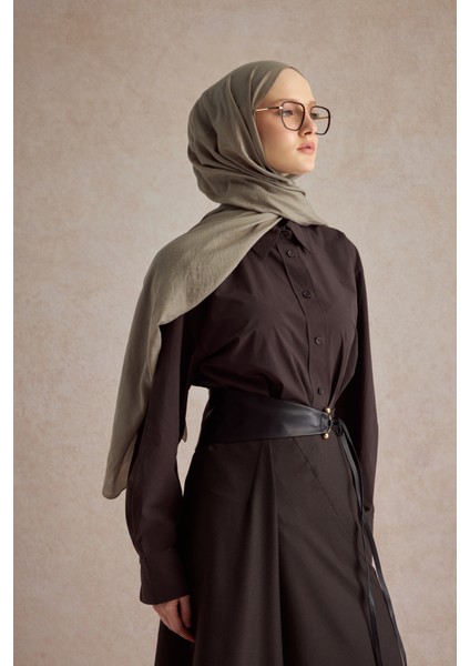 Organik Crash Şal Soft Kahve