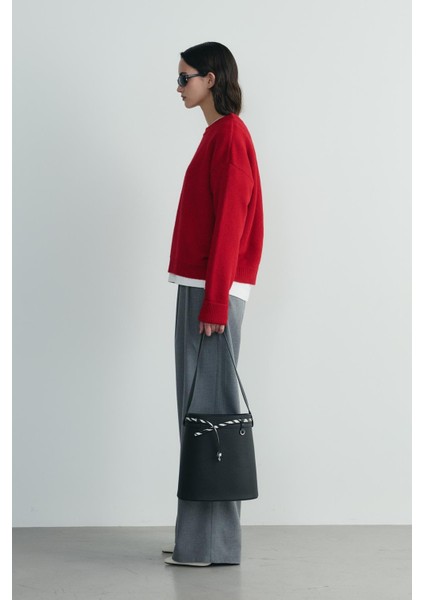 Kırmızı Bella Oversize Kazak