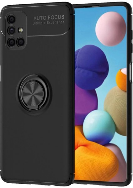 Samsung Galaxy M51 Kılıf Range Yüzüklü Silikon - Siyah