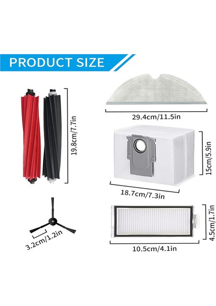 Irobot Roomba Combo I5 / I5+ / J5 + Ana Yan Fırça Hepa Filtresi Için (Yurt Dışından) indirimleri