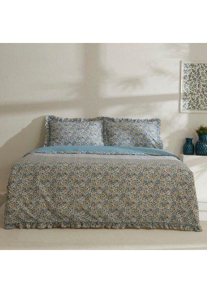 Minay 52 Tel %100 Pamuk Çift Kişilik Nevresim Takımı Mavi