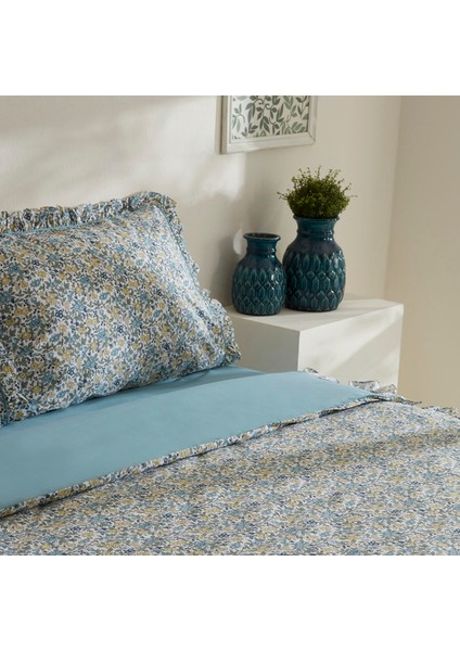 Minay 52 Tel %100 Pamuk Çift Kişilik Nevresim Takımı Mavi