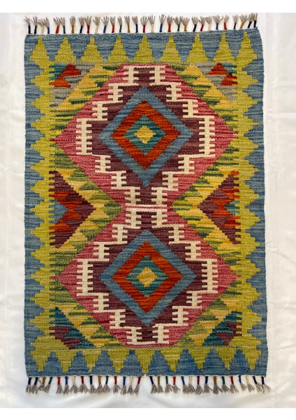 El Dokuma Afgan Kilim Yün Kök Boya