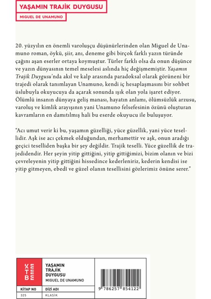 Yaşamın Trajik Duygusu - Miguel De Unamuno fiyatları