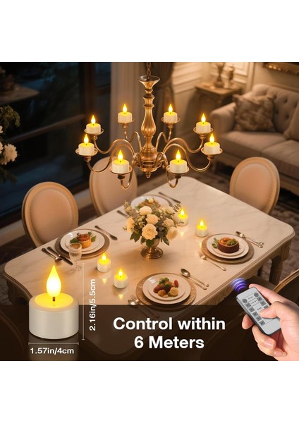 12’li Şarjlı LED Mum Seti – Uzaktan Kumandalı • Zaman Ayarlı • Titrek Alev Efekti • USB Şarj Istasyonlu indirimleri