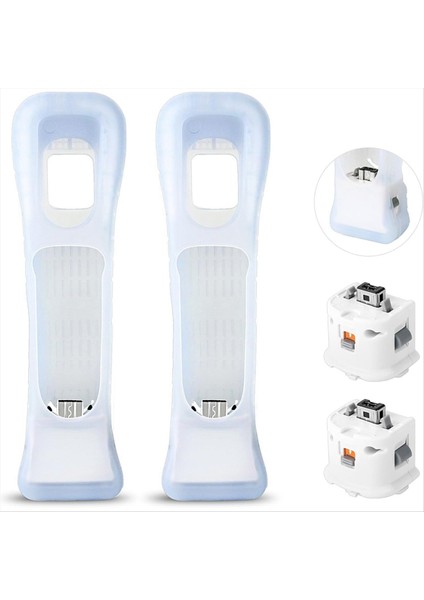 2 Adet Hareket Artı Silikon Kasa Hareketli Adaptör Hızlandırıcı Artı Sensör Denetleyicisi Wii Uzaktan Kumanda Beyaz Için Kullanımı (Yurt Dışından) modelleri
