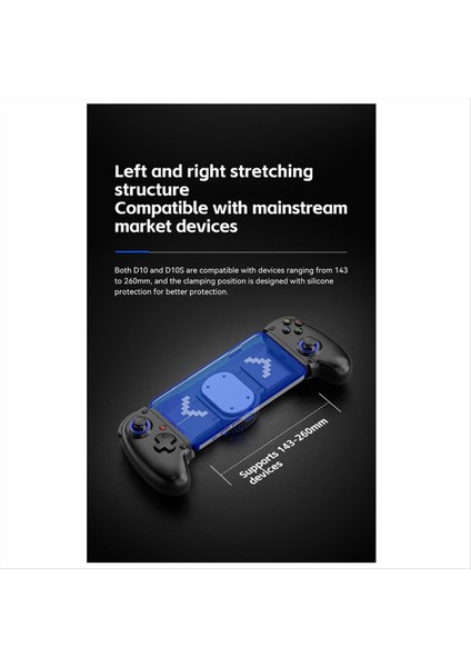 D10 Delta Ps4 Için Streç Gamepad Android Ios Tablet Switchxbox 400MAH Çok Fonksiyonlu Akış Joystick Pink (Yurt Dışından)