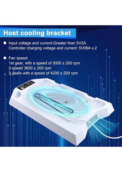 Ps5/ps5 Slim Console Için Dikey Soğutma Standı Playstation5 Için Hızlı Şarj Istasyonu 5 Gamepad Şarj Dock Beyaz (Yurt Dışından) fırsatları