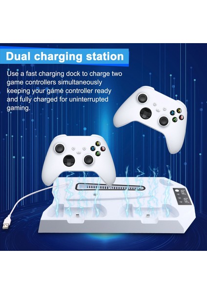 Ps5/ps5 Slim Console Için Dikey Soğutma Standı Playstation5 Için Hızlı Şarj Istasyonu 5 Gamepad Şarj Dock Beyaz (Yurt Dışından) indirimleri