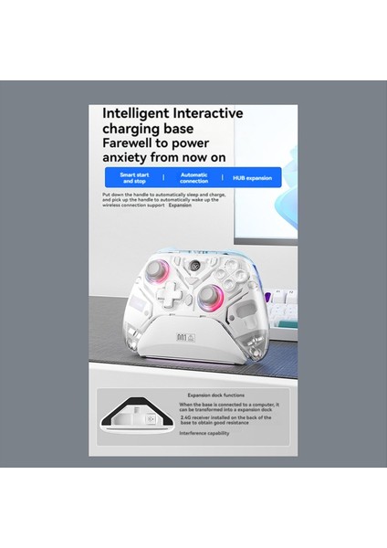 Aolion K10 Şarj Dock Rgb Kablosuz Gamepad Salonu Etkisi Switch/pc Için Joystick Tetikleyici (Yurt Dışından) modelleri