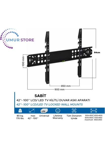 B85 N 995 x 4K Ultra Hd 85" Uydu Alıcılı Android Smart 70-100 Inç Sabit LCD LED Tv Duvar Askı Aparatı fiyatları