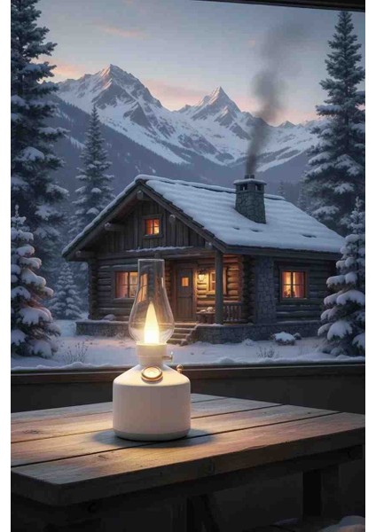 Şarj Edilebilir Dekoratif Vintage Lamba Hava Nemlendirici Buhar Makinesi 300ML Aroma Difüzör